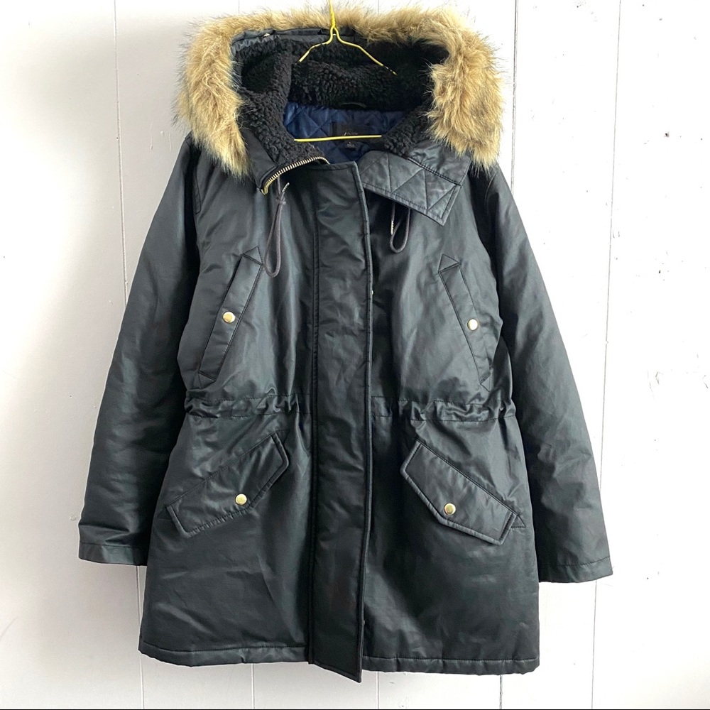 J.Crew Navy Perfect Winter Parka Sz Large